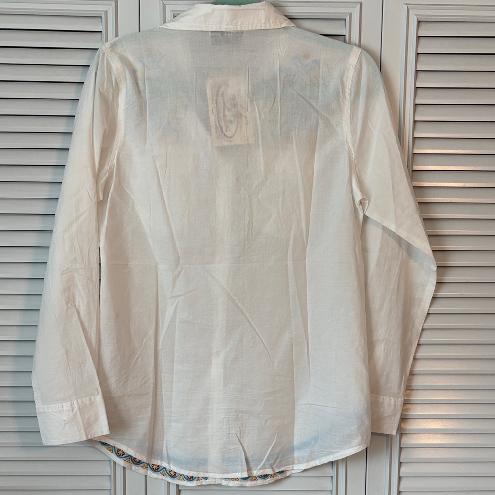 Vintage Goa Women’s White Embroidered Western Button Down Shirt NWT Medium - Picture 5 of 11